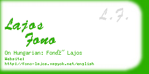 lajos fono business card